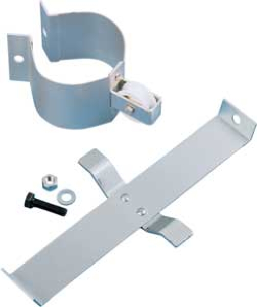 Klampe und Seilrolle