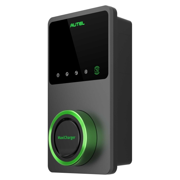 Autel Wallbox mit Stecker, grau, seitlich